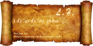 Légrádi Huba névjegykártya